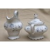 johan haviland blue garland sugar bowl and creamer set. new