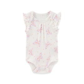 MAMIMAKA Newborn Baby Girl Short Sleeve Bodysuits 5 Pack Cotton One-Piece Baby Clothes Purple, 0-3 Months