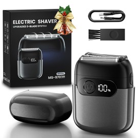 MALEGEBAZ Electric Foil Shaver for Men :3D Floating Blades, LED Display, USB-C Fast Charge, IPX8 Waterproof - Perfect for Travel & Smooth Shaving at Home Misty Gray