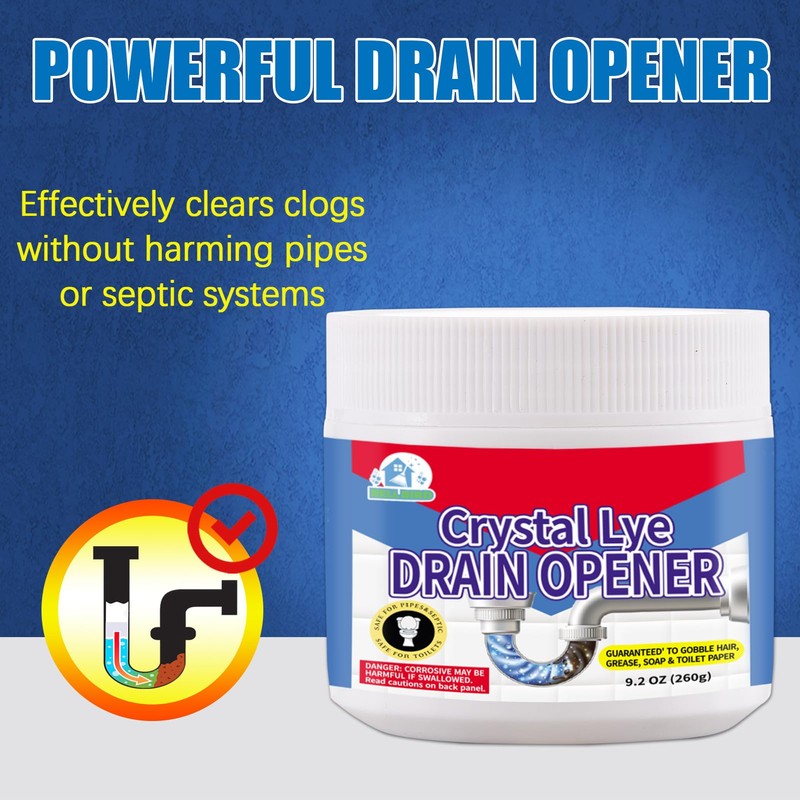 BELL BIRD Drain Opener,Powerful Unclogging,Crystal lye, Sodium hydroxide, Unclog drains,