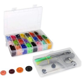 ValueHall 360 Set Snaps and Snap Pliers Set 24 Colors Plastic Snaps, T5 Plastic Buttons for DIY Sewing and Crafting V7055