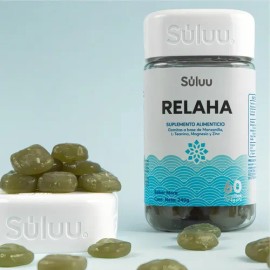 Suplemento Alimenticio para la Ansiedad y Estrés Acumulado Súluu Relaha Sensación de Tranquilidad 60 Gomitas Manzanilla L-Teanina Magnesio y Zinc Sabor Mora Sin Gluten