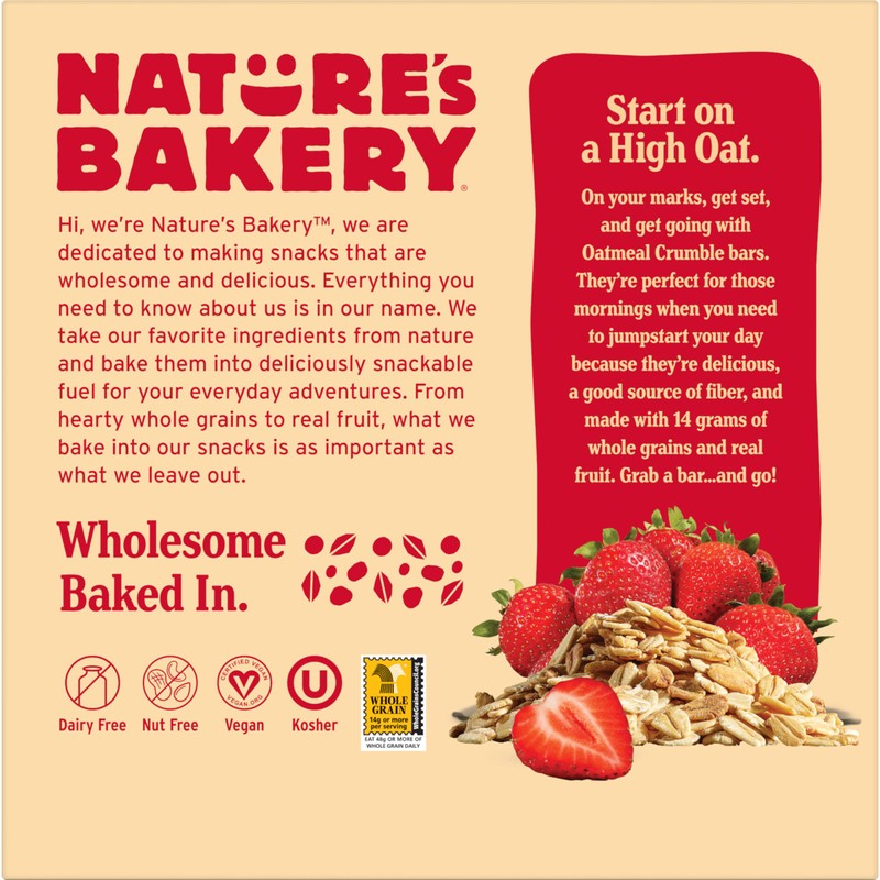 Nature's Bakery Oatmeal Crumble Bars, Strawberry, 6-6 Count Boxes (36