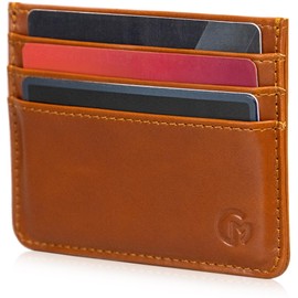 Casemade Real Leather Card Holder Slim Wallet Leather Minimalist Wallet with RFID Protection (Tan)