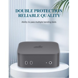 for Apple Mac Mini M4 Pro/Mac Mini M4 2024 Case,WUNIAK Thin Slim Lightweight Scratch Proof,Durable Protection Silicone Rubber TPU Cover (Transparent Black).