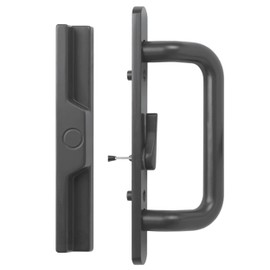Sliding Glass Door 8.5" Handle Set Replacement | 3-15/16" Hole Spacing - No Mortise Lock | Fix and Repair Glass Door Hardware - Offset Latch Handle, Right-Handed Orientation - Bronze