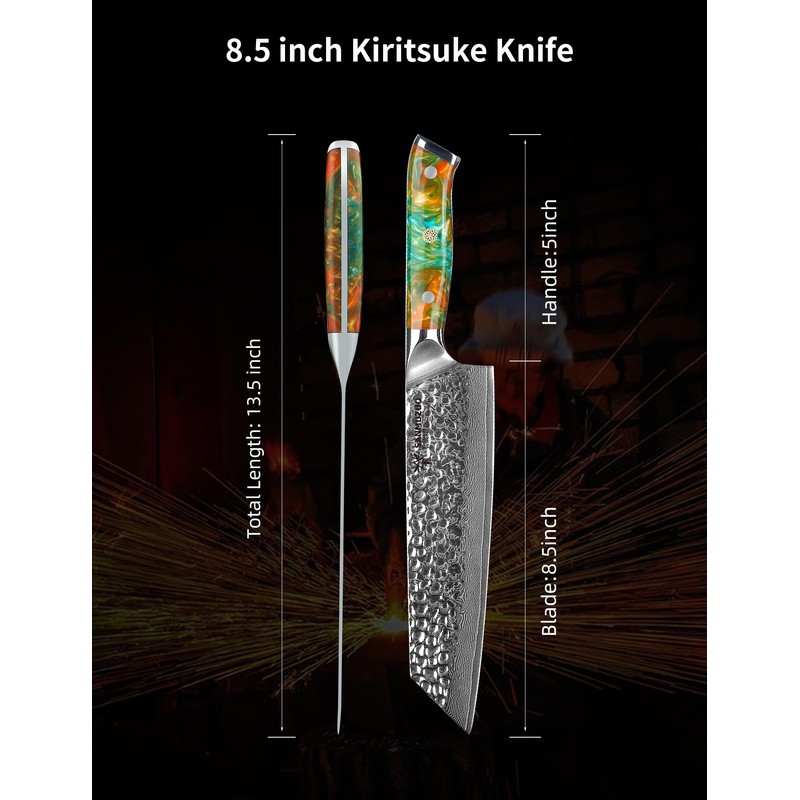 SANMUZUO 8.5" Kiritsuke Knife - Professional Kitchen Chef Knife -