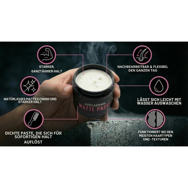 Arcadian Matte Paste 115 g | Strong Hold & Matte