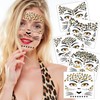 Konsait 5 Sheets Cheetah Face Temporary Tattoos for Women &
