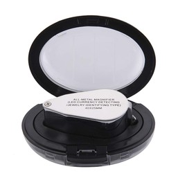 Magnifier 25mm Jeweler Loupe Pocket Foldable Metal 40X Magnifiation Glass LED UV Lens Jewely Identifying, Stamp collectation , Coin Numismatic
