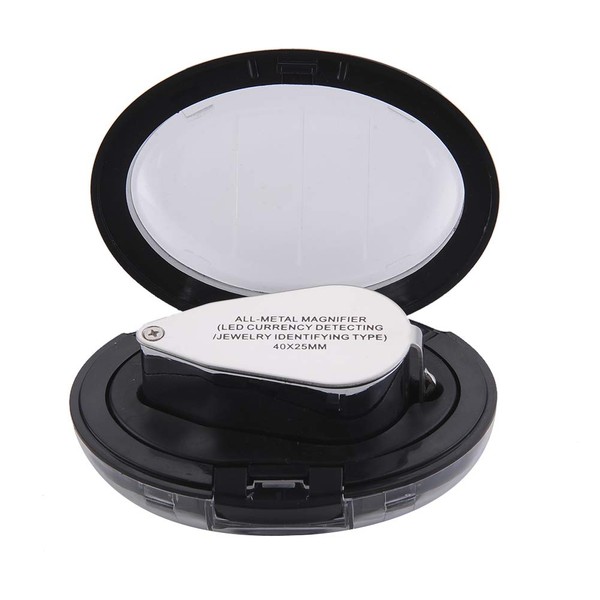 Magnifier 25mm Jeweler Loupe Pocket Foldable Metal 40X Magnifiation Glass