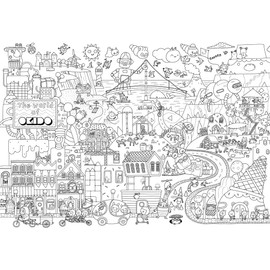 OKIDO: World of OKIDO GIANT Colouring Poster | 100x70cm Poster | Colouring Posters for Kids | 3-7 year olds