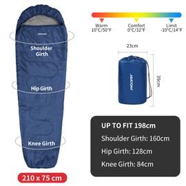 JAICOM Cold Weather Mummy Sleeping Bag 15°F Extreme 3-4 Season Sleeping Bag for Adults - 0 Degree Winter Sleeping Bag, Machine Washable for Hiking Backpacking & Outdoor Activities