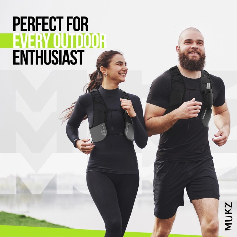 MUKZ LED Running Vest - Unisex, Adjustable, Lightweight and Breathable