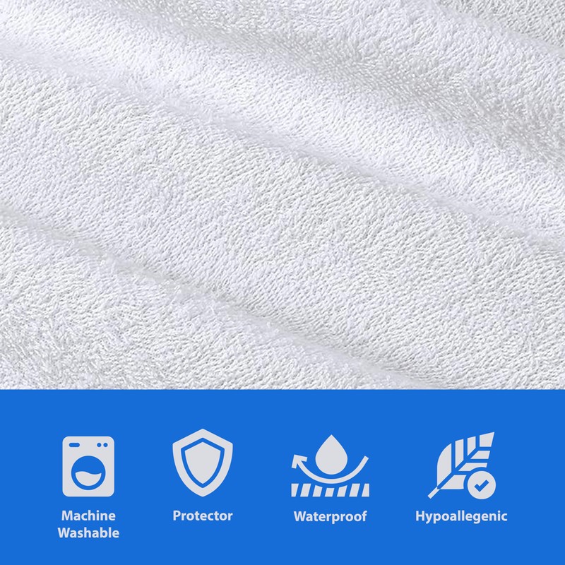WATERPROOF Terry Towelling Anti-Dustmite Protection Mattress Protector, Single