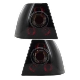 VioletLisa 1pc Tail Light Assembly Rear Left Driver or Right Passenger Side ABS Plastic Polycarbonate Carbon Black Glossy Smoked Brake Lamps for VW for Jetta 1999-2005 Smoke/Tinted-Lens