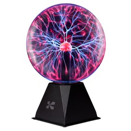 Katzco 8 Inch Plasma Ball - Static Electricity in a Vacuum Pressurized Glass Globe - Nebula Thunder Lightning, Plug-in - for Parties, Decorations, Prop, Home, STEM