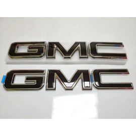 GMC 2019-2023 Front & Rear Emblem Chrome Black GMC Fit For Sierra 1500 2500HD 3500HD