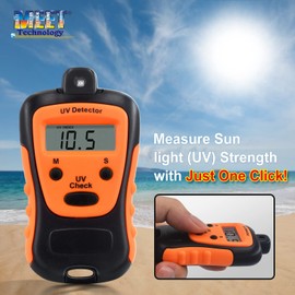 Meet UV Probador de fuerza para medir el nivel de luz solar UV, medidor UVA UVB de alta precisión, detector UV fotómetro, medidor de intensidad UV portátil con batería de 1.5 V