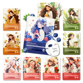 10 Pack Variety Facial Sheet Masks Skin Care Set, Hydrating Bulk Sheet Face Masks Skincare Gifts Set for Women Men, Long Lasting Moisturizing Face Mask Skincare for All Skin Type（02)