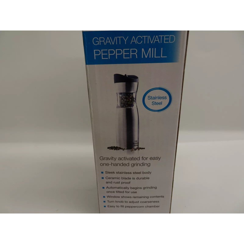 Sharper Image Gravity Activated Pepper Mill Stainless steel New Boxed