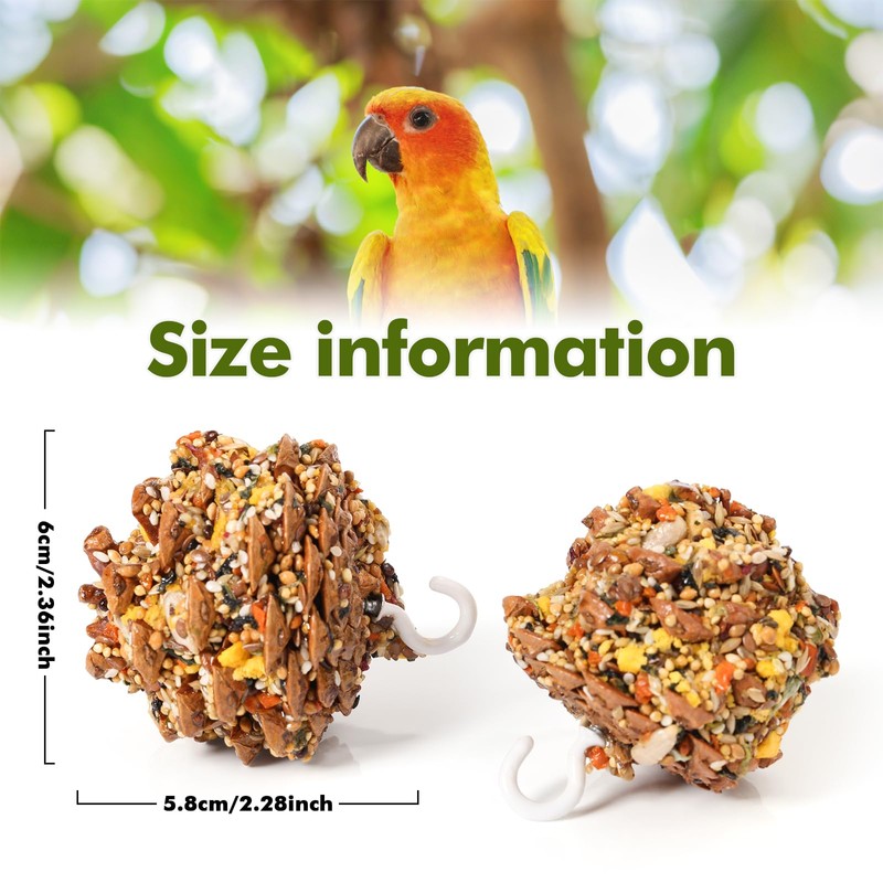 Abizoo Natural Pinecone Chew Toys with Edible Sunflower & Veggies