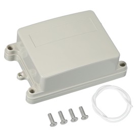 PATIKIL 6.18 Inch Junction Box, Electrical Enclosure Box ABS Plastic Waterproof Outlet Plug Cover Cord Protector with Mounting Plate for Outdoor Indoor Electric Project, White/Grey