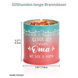 CadeauJoie Oma Geschenk Geburtstag, 9OZ Lavendel Kerze Geschenk für Oma, Geburtstagsgeschenk Muttertagsgeschenk für Oma, Weihnachten Ostern Oma Geschenke von Enkel