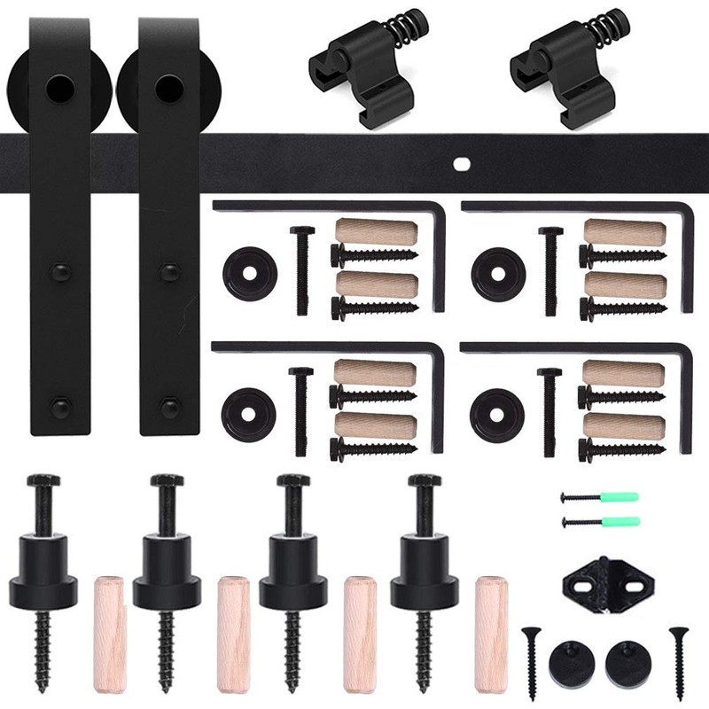 CCJH 6.6FT Ceiling Mount Bracket Sliding Barn Door Hardware Kit