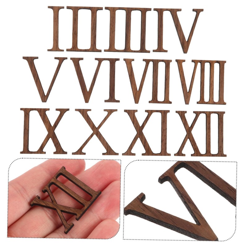 Angoily 1set DIY Roman Numerals Clock Numbers Kit Silent Movement