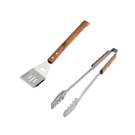 Tramontina Utensils Set (Spatula, Meat Tongs) Wood Handle 2 PK, 80905/005DS
