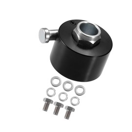 Motoforti Universal Steering Wheel Quick Release Disconnect, 3 Holes Hub 0.27" Bore, Aluminium Alloy, Black, 1 Set