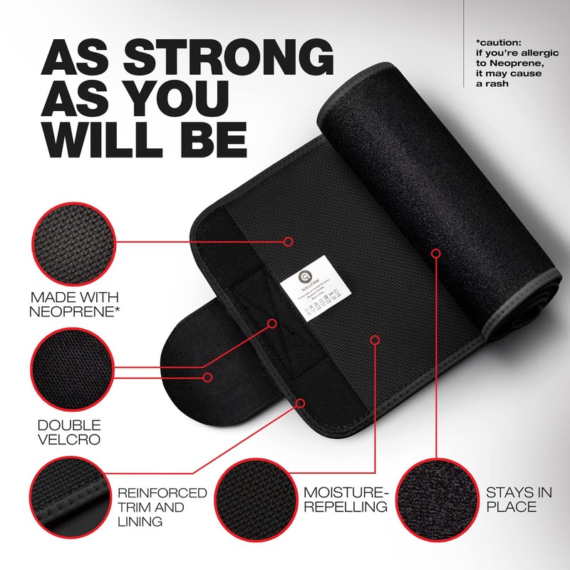 ActiveGear Waist Trimmer Belt for Stomach and Back Lumbar Support,