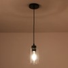 KLSS Modern Black Farmhouse Clear Glass Cylinder Pendant Light Fixture,Mini