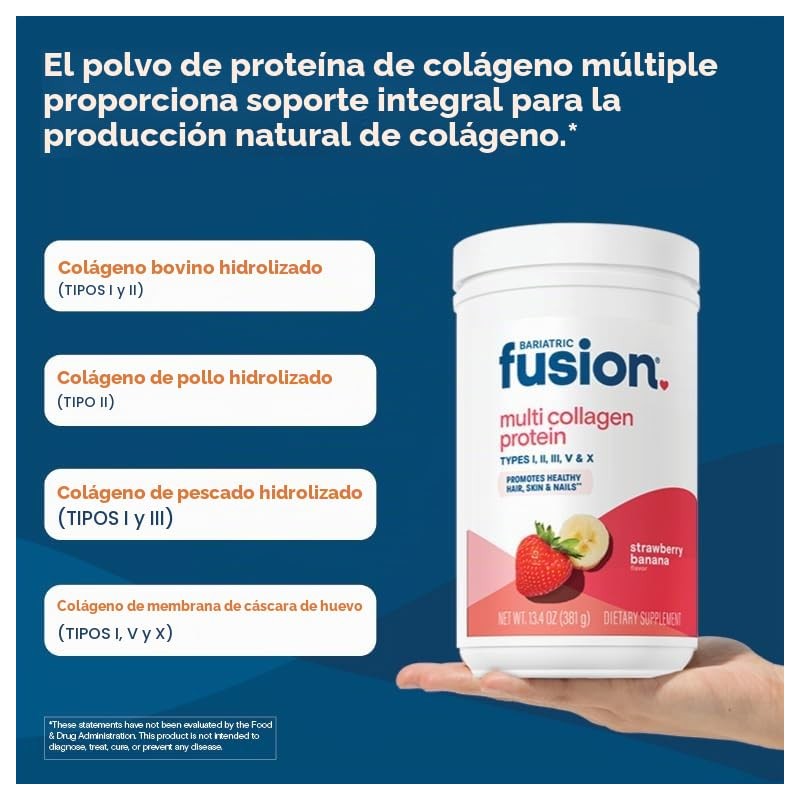 Bariatric Fusion- Fresa Pltano Multi Colgeno Protena en Polvo Plus