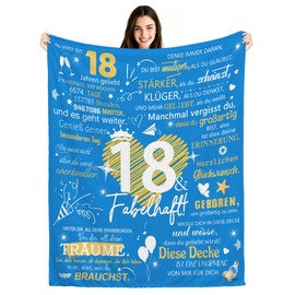 Bacmaxom 18th Birthday Throw Blankets Bedspreads for Girls Boys Happy Birthday Gifts for 18 Year Old Daughter Son Sister Brother Granddaughter Grandson Niece Nephew Cousin Friends(18)