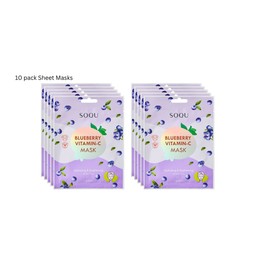SOQU Sheet mask Blueberry vitamin C 10 pack Sheet masks