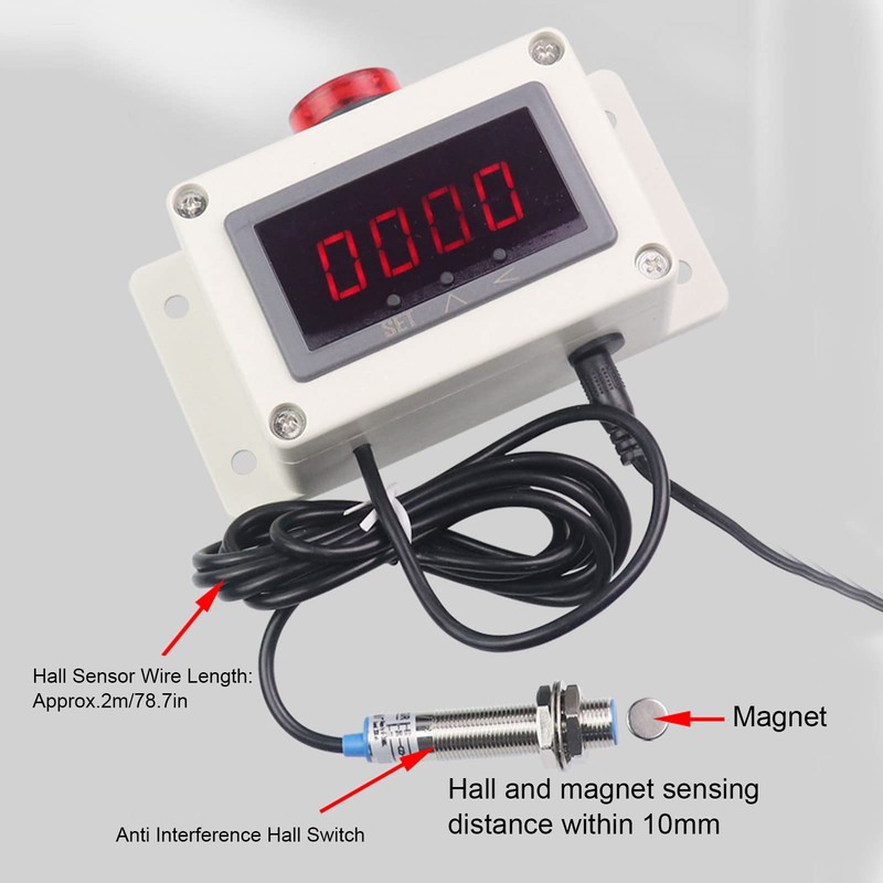 Motor Tachometer Easy Installation Magnetic Induction Hall Sensor Anti Interference