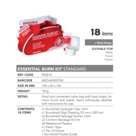 Burnshield ESSENTIAL BURN KIT  18 items SUITABLE FOR Work Travel Home