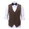 Mens Tweed Herringbone Wedding Suit Prom Tuxedos 3 Piece Peak