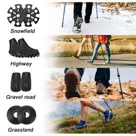HOVIN Nordic Walking Pole for Women, Aluminium Folding Walking Pole, Telescopic 105-125 cm with Rubber Buffers for Trekking and Hiking