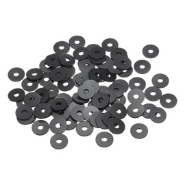 PATIKIL M3 Nylon Flat Washer, 80 Pack 3mm ID 10mm OD 1mm Thick Sealing Spacer Gasket Ring for Faucet Pipe Water Hose Fastener Bolt, Black