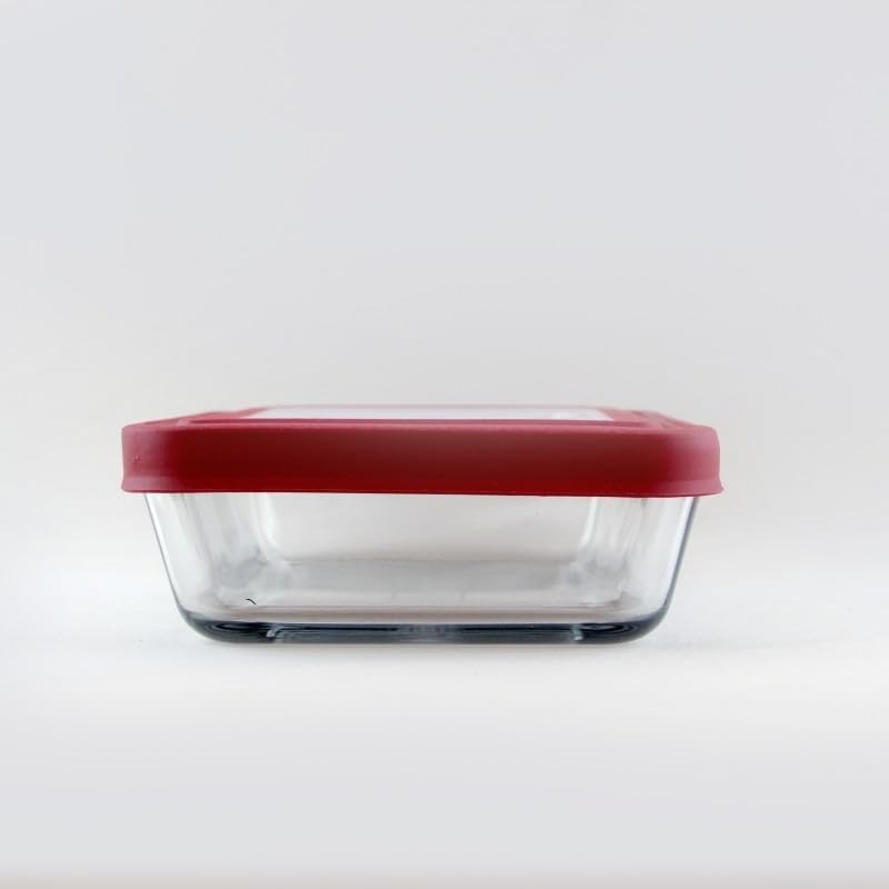Anchor Hocking TrueSeal Glass Food Storage Container with Lid, Cherry,