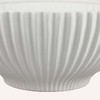 Benjara Zinia Decorative Bowl, Glossy White Ceramic Fluted Texture, 13