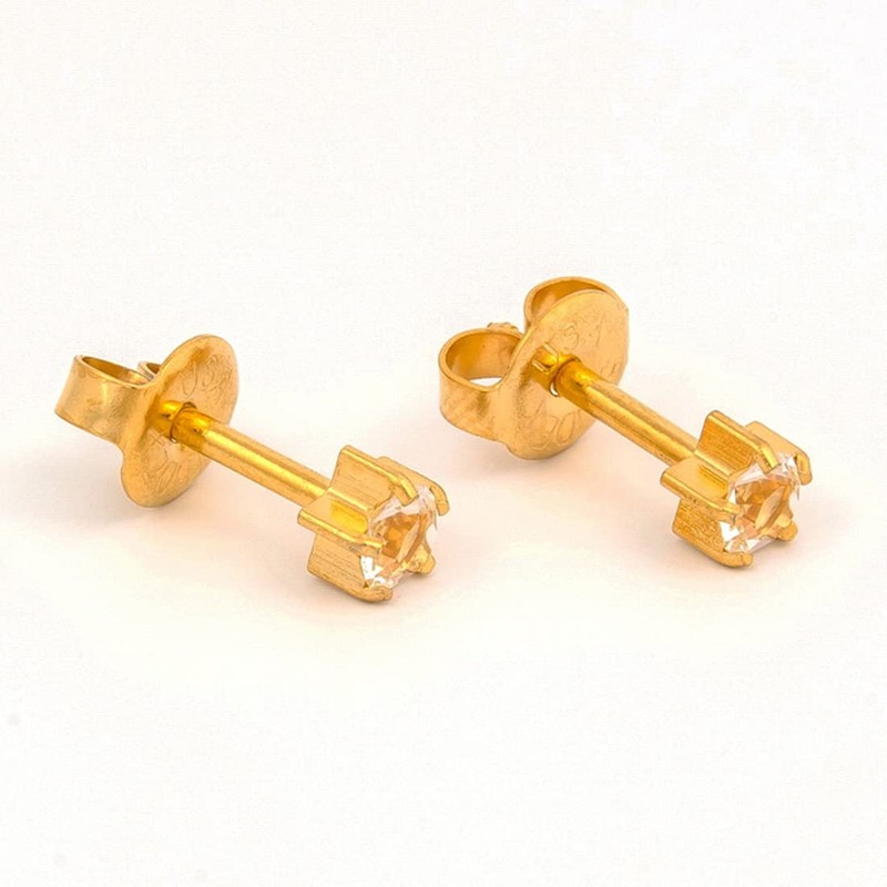 Studex Gold Ear Studs Mini Birthstar In 5 Point Setting