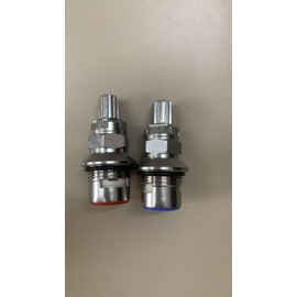 SDRZJX 2PCS Ceramic Disc Cartridges with 12 Point Broach Compatible with Price Pfister Faucets Hot and Cold Ceramic Valve Two-Handle Lavatory and Kitchen Faucets Replace#: 910-9000