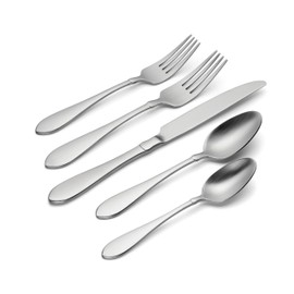 Oneida Satin Vertex 20 Piece Everyday Flatware, Service for 4 18/0 Stainless Steel, Silverware Set