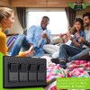 Leisure LED Modern Quadruple SPST On-Off Switch with Bezel, 12-Volt,