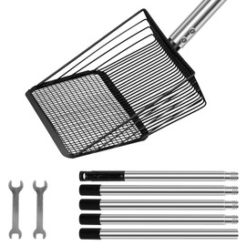 LAINIUTE Large Chicken Poop Scooper with Stainless Steel Handle Adjustable Litter Scoop Multifunctional Litter Sifting Shovel for Goat Stall and Stable Cleaning