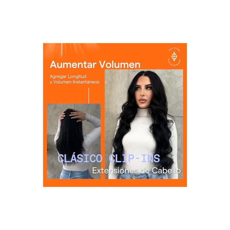 Full Shine Extensiones de Cabello con Clip Rubio y Negro